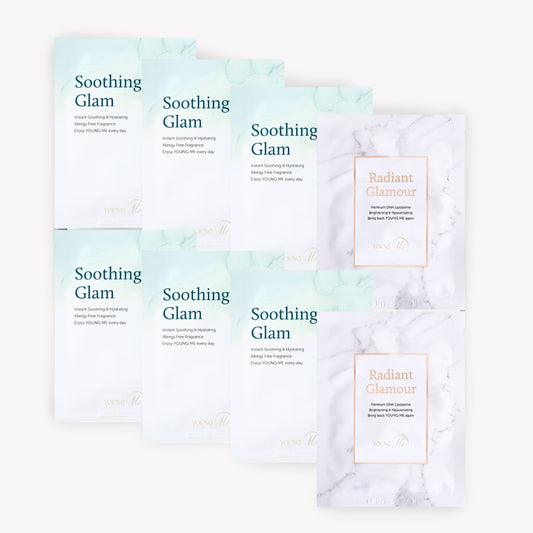 3131 8 Days Miracle YOUNGME Soothing Glam & Radiant Glamour  UVIR Skincare Advanced K-Beauty Sheet Mask